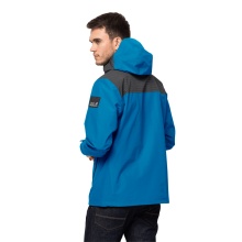 Jack Wolfskin Übergangs-/Wanderjacke DNA Block - Wetterschutzjacke, wasserdicht, winddicht, PFC-frei - blau Herren